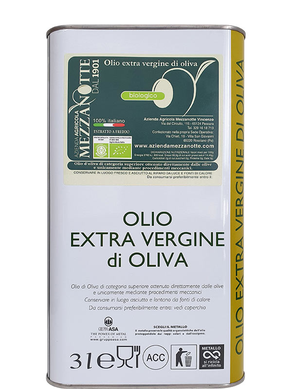 Olio extra vergine d'oliva "Biologico" - 3 Litri